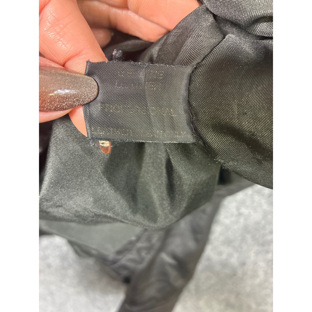 Vintage Gino Leathers Black Bomber Jacket Euro Style Cropped Cargo Coat Large - Picture 4 of 4